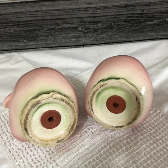 VINTAGE PINK PIG PIGGY HEADS FIGURAL S&P SHAKERS - Picture 4 of 11